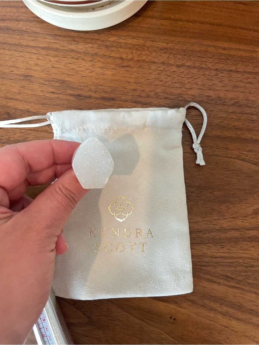 Kendra Scott NWT Penelope White Drusy Stone Ring Size 7